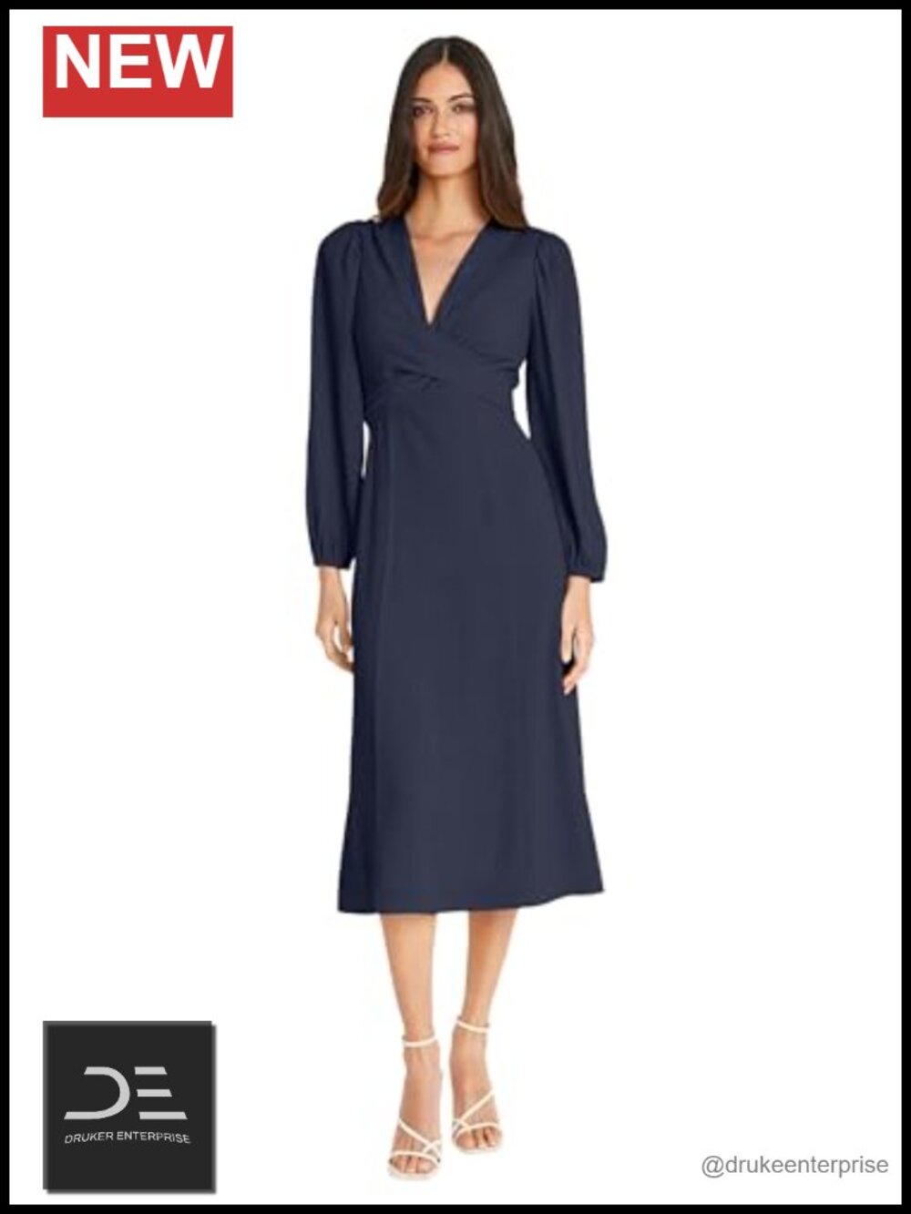 Maggy London Women's Stunning Multi Occasion Twist Empire Waist Midi Dress for